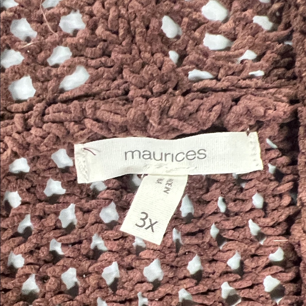 Maurices Plus Size 3X Crochet Knit Hoodie Boho Beach Coverup - Picture 5 of 7